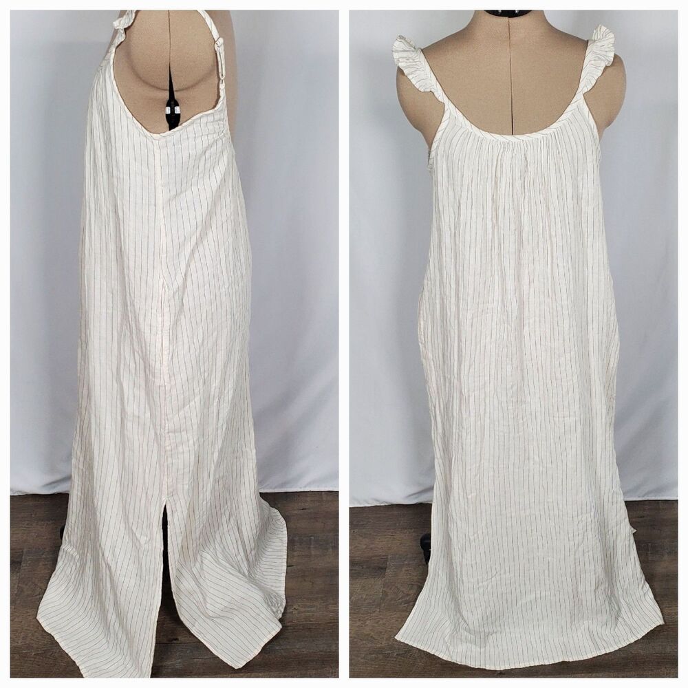 NWT Soma Women’s Dress Size XS White Black 100% Cotton Maxi Flowy Swim Cover-Up - Picture 2 of 12